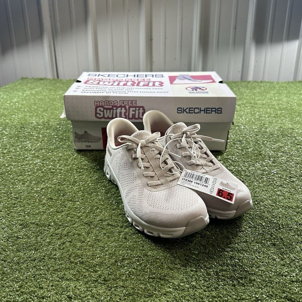 Skechers Swift Fit Women's 6.5 Tan Hands Free Slip On Shoes w/ Box